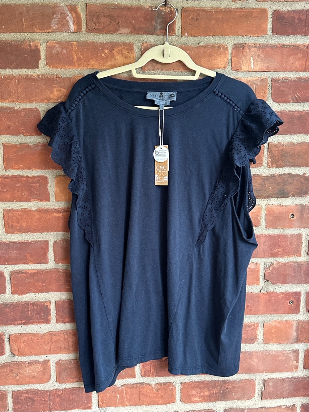 C&C California Blue Ruffle T Shirt 3X NWT
